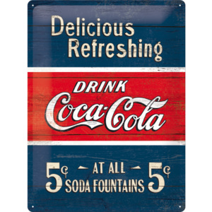 Nostalgic Art Plechová ceduľa: Coca-Cola (Delicious Refreshing) - 30x40 cm