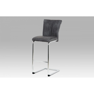 Barová stolička BAC-192 GREY šedá koženka / chróm Autronic