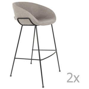 Sada 2 sivých barových stoličiek Zuiver Feston, výška sedu 76 cm