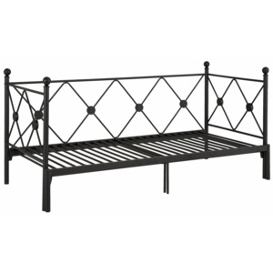 Čierna rozkladacia jednolôžková posteľ Støraa Johnson, 90/180 × 200 cm