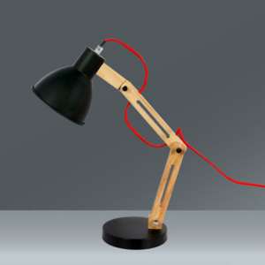 MÖMAX modern living Lampa Na Písací Stôl Omar čierna/čierna, farby dubu 47 cm