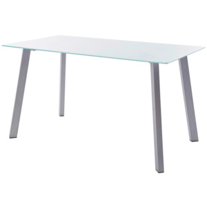MÖBELIX Jedálenský Stôl Zuri biela, farby striebra 140/75/80 cm