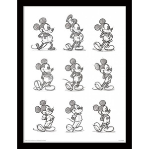 Rámovaný Obraz - Myšiak Mickey (Mickey Mouse) - Sketched Multi