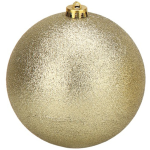 Vianočná plastová guľa Ø20cm zlatá s trblietkami