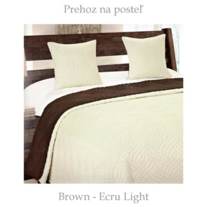 Prehoz na posteľ Brown-Ecru Light 220x240cm