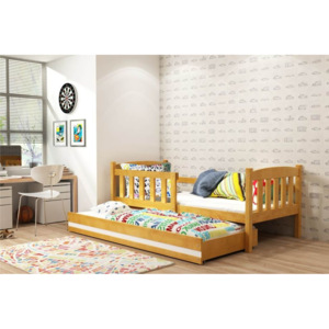 Detská posteľ s prístilkou FERDA, 80x190, jelša/biela