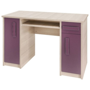 Písací stôl SEINA, 76x120x60 cm, jaseň/fialová, bez aplikácie