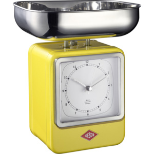 Wesco Kuchynské váhy s hodinami, žlté