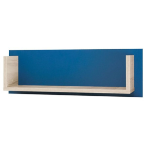 Polička SEINA 90, 30x90x22 cm, jaseň/modrá