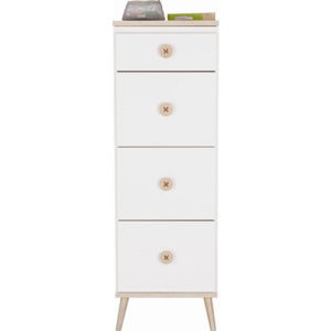 MODERN LIVING Komoda Billund biela, farby dubu 46/121/40 cm