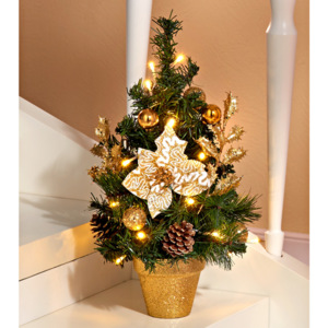 Magnet 3Pagen LED vianočný stromček, zlatistá