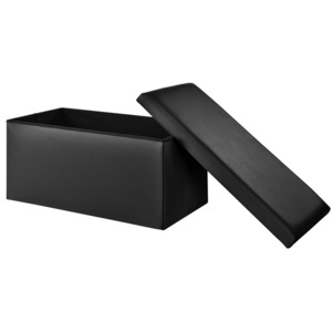 [en.casa]® 2-v-1 Box na sedenie s odkladacím priestorom - 76 x 38 x 38 cm - čierny - XXL
