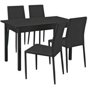 [en.casa]® Štýlový dizajnový jedálenský stôl HTBT-4712 so 4 stoličkami HTDC-3422