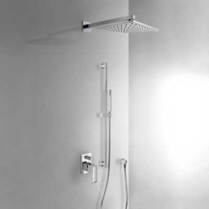 TRES - Podomítkový jednopákový sprchový set CUADRO s uzávěrem a regulací průtoku.· Včetně podomí (106985)
