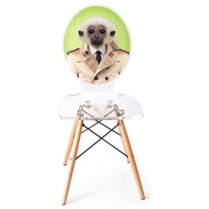 ACRILA Plastová stolička s drevenými nohami Graph Opice