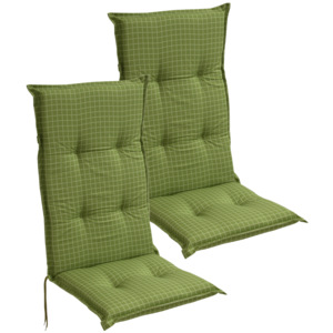 Sedáky na záhradnú stoličku, 2 ks, 117x49 cm, zelené