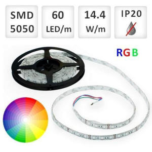 BRG 1m RGB LED pásik do interiéru 60 SMD5050 14.4W/m, IP20