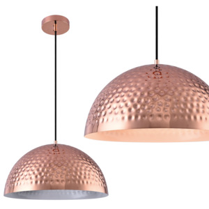 [lux.pro]® Dekoratívna dizajnová design závesná lampa HT169924 - medená – biela (1 x E27)