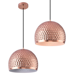 [lux.pro]® Dekoratívna dizajnová design závesná lampa HT169923 - medená – biela (1 x E27)