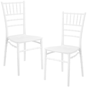 [en.casa]® Chiavari sada dizajnových stoličiek - 2 kusy - 88 x 46 cm - biele