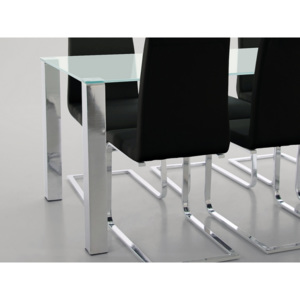 Stôl so sklenenou doskou Canton 90 cm, pieskované sklo - sklo /…