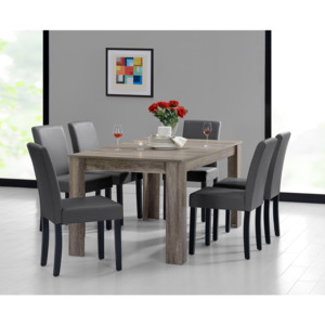 [en.casa]® Rustikálny dubový jedálenský stôl HTFU-2337 so 6 stoličkami HTMY-9703