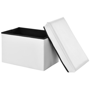 [en.casa]®2-v-1 Box na sedenie s odkladacím priestorom - 48 x 32 x 32 cm - biely - XL