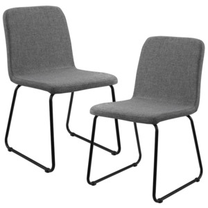 [en.casa]® Sada dizajnových stoličiek - 2 kusy - 81 x 44 cm - sivé