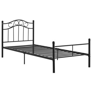 [en.casa]® Kovová posteľ s roštom - 200 x 120 cm - čierna
