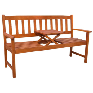 Drevená záhradná lavička s vyklápacím stolíkom, akáciové drevo