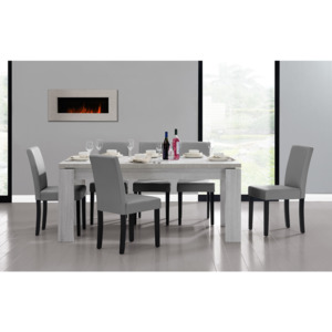 [en.casa]® Rustikálny dubový jedálenský stôl HTFU-2333 so 6 stoličkami HTMY-9701