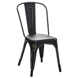 Jedálenská stolička kovová Direct, antik čierna - čierna