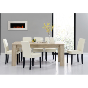 [en.casa]® Rustikálny dubový jedálenský stôl HTFU-2335 so 6 stoličkami HTMY-9704