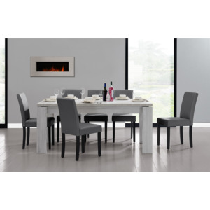 [en.casa]® Rustikálny dubový jedálenský stôl HTFU-2333 so 6 stoličkami HTMY-9703