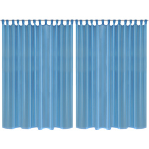 Záclona z priesvitnej látky, 2 ks, 290 x 225 cm, tyrkysová