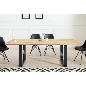 Jedálenský stôl Wotan 180 cm z masívneho dubového dreva - Industriálny