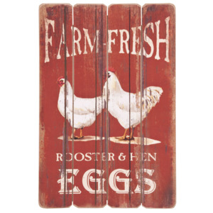 Ceduľa Farm fresh eggs - 40*1*60 cm