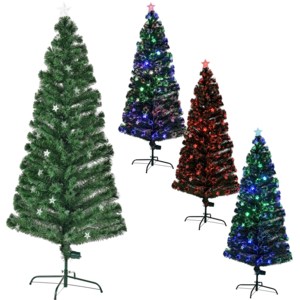 [en.casa]® Farebný stromček s optickými vláknami - 210 cm