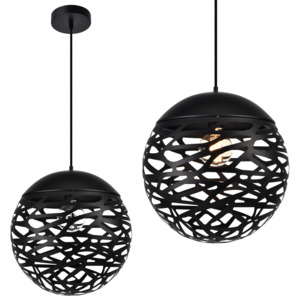 [lux.pro]® Dekoratívna dizajnová design závesná lampa HT169901 - čierna (1 x E27)