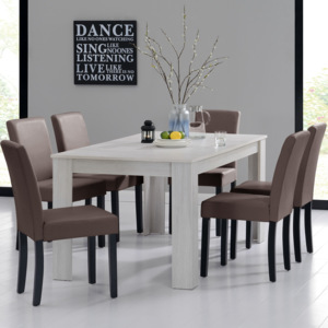 [en.casa]® Rustikálny dubový jedálenský stôl HTFU-2336 so 6 stoličkami HTMY-9705
