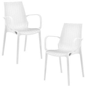 [casa.pro]® Sada záhradných stoličiek HTRS-8557 - 2 ks - 89 x 44 x 55,5 cm - biele