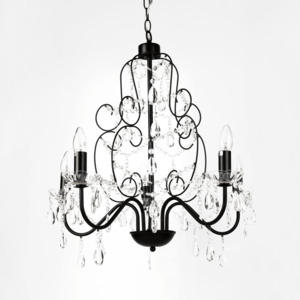 [lux.pro]® Elegantný luster – päťramenná stropná lampa – 5 x E14 - čierna