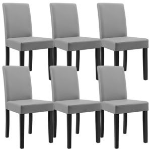 [en.casa]® Sada štýlových čalúnených stoličiek - 6 ks - svetlo sivé