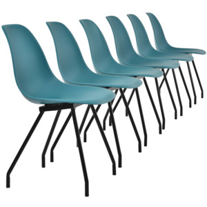 [en.casa]® Sada dizajnových stoličiek - 6 kusov - tyrkysové