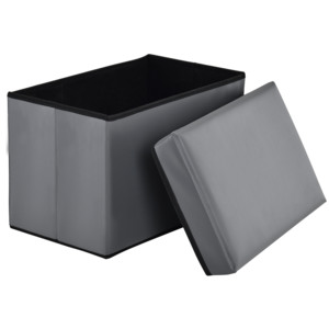 [en.casa]® 2-v-1 Box na sedenie s odkladacím priestorom - 48 x 32 x 32 cm - sivý - XL