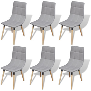 Jedálenské stoličky, 6 ks, bledošedé (244152+244153)