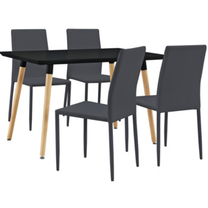 [en.casa]® Dizajnový jedálenský stôl - 120 x 70 cm - tmavo sivý