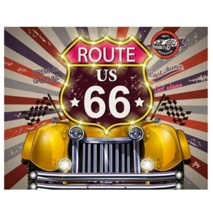 MISDA Obraz na plátne Route 66 žltý