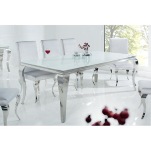 Jedálenský stôl Modern Barock 200cm/ biely- strieborný