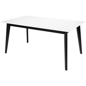 Jedálenský stôl Milenium, 160 cm, biela/čierna - biela / čierna